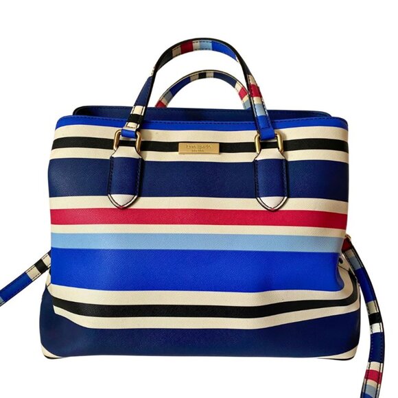 Kate Spade New York Evangelie Laurel Way Striped Satchel Crossbody w wallet - Picture 3 of 8